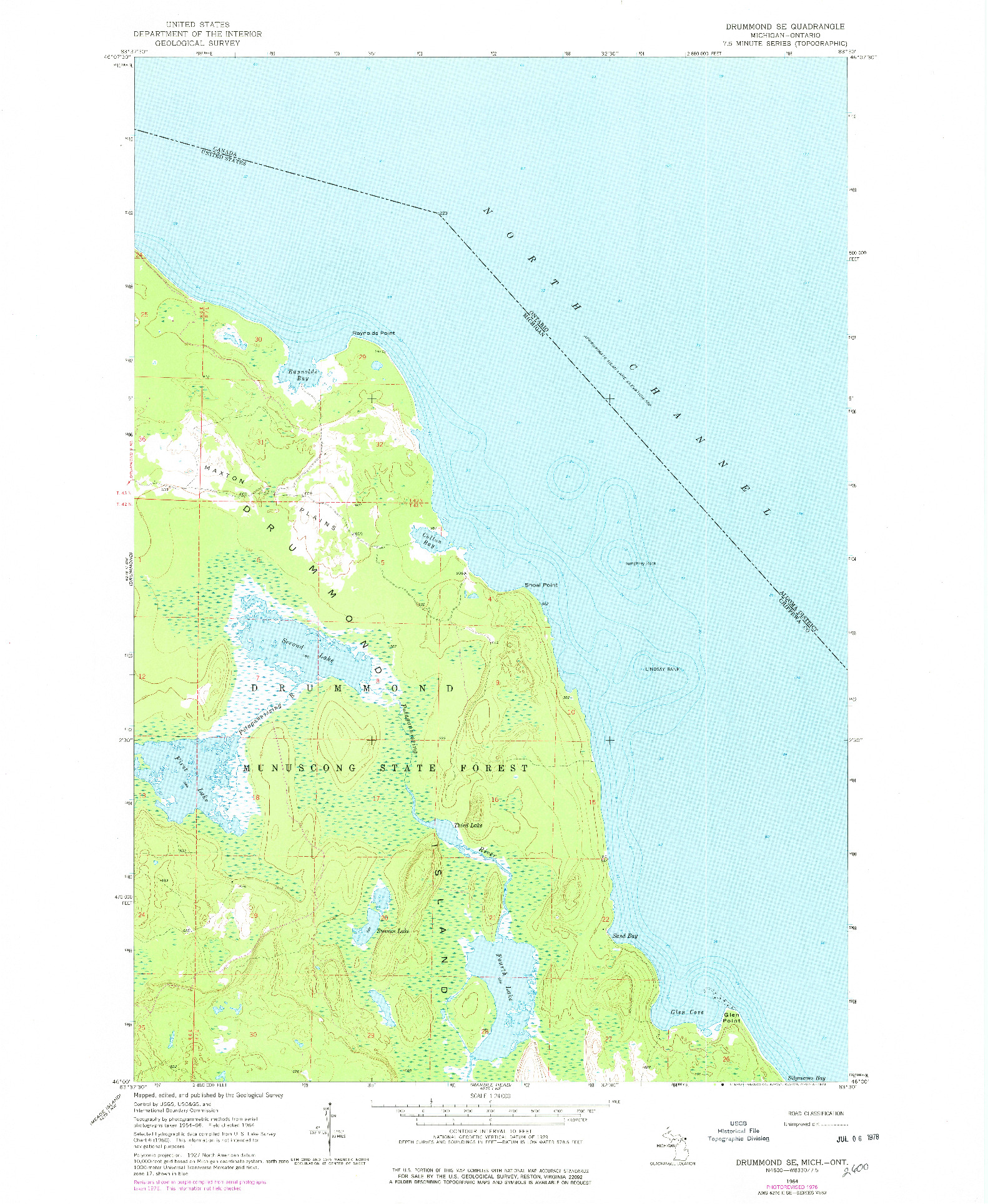 USGS 1:24000-SCALE QUADRANGLE FOR DRUMMOND SE, MI 1964