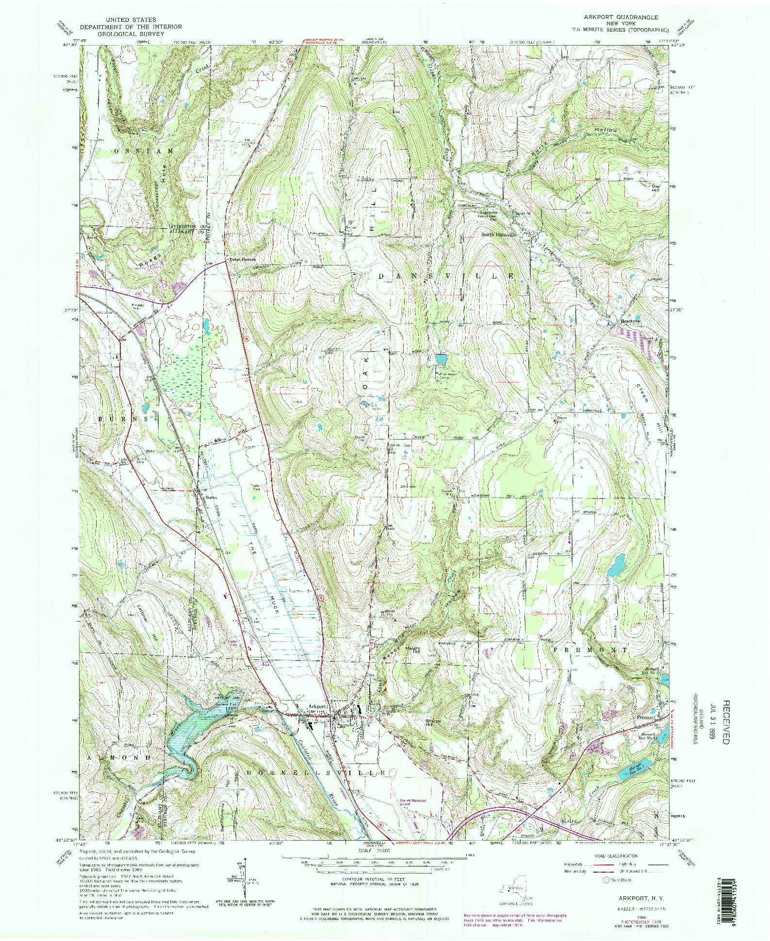 USGS 1:24000-SCALE QUADRANGLE FOR ARKPORT, NY 1965