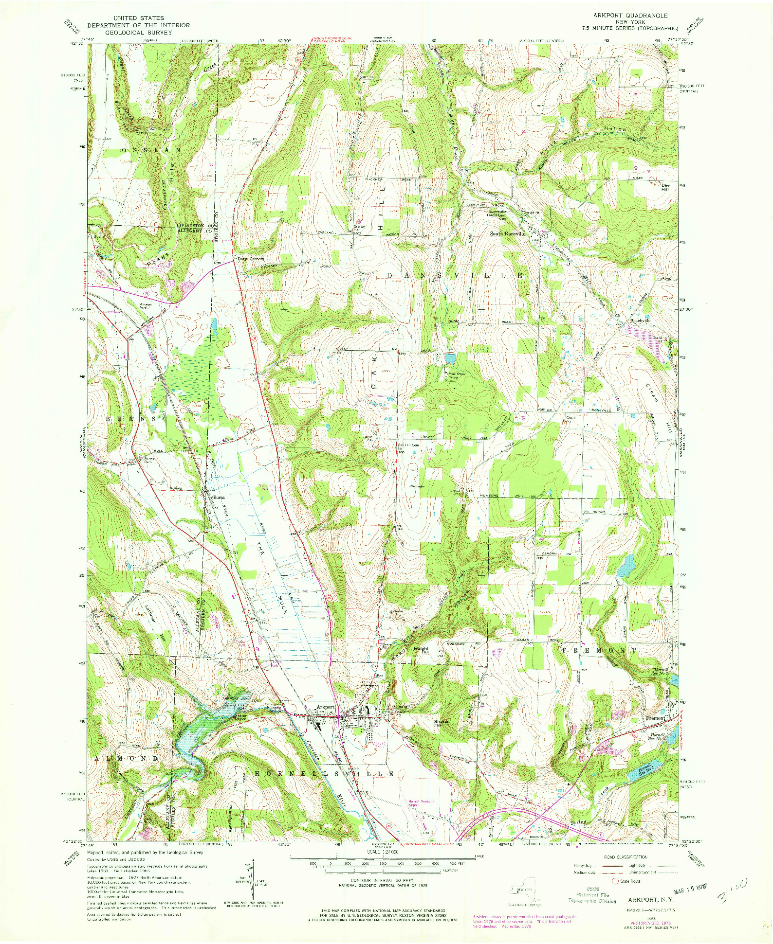 USGS 1:24000-SCALE QUADRANGLE FOR ARKPORT, NY 1965
