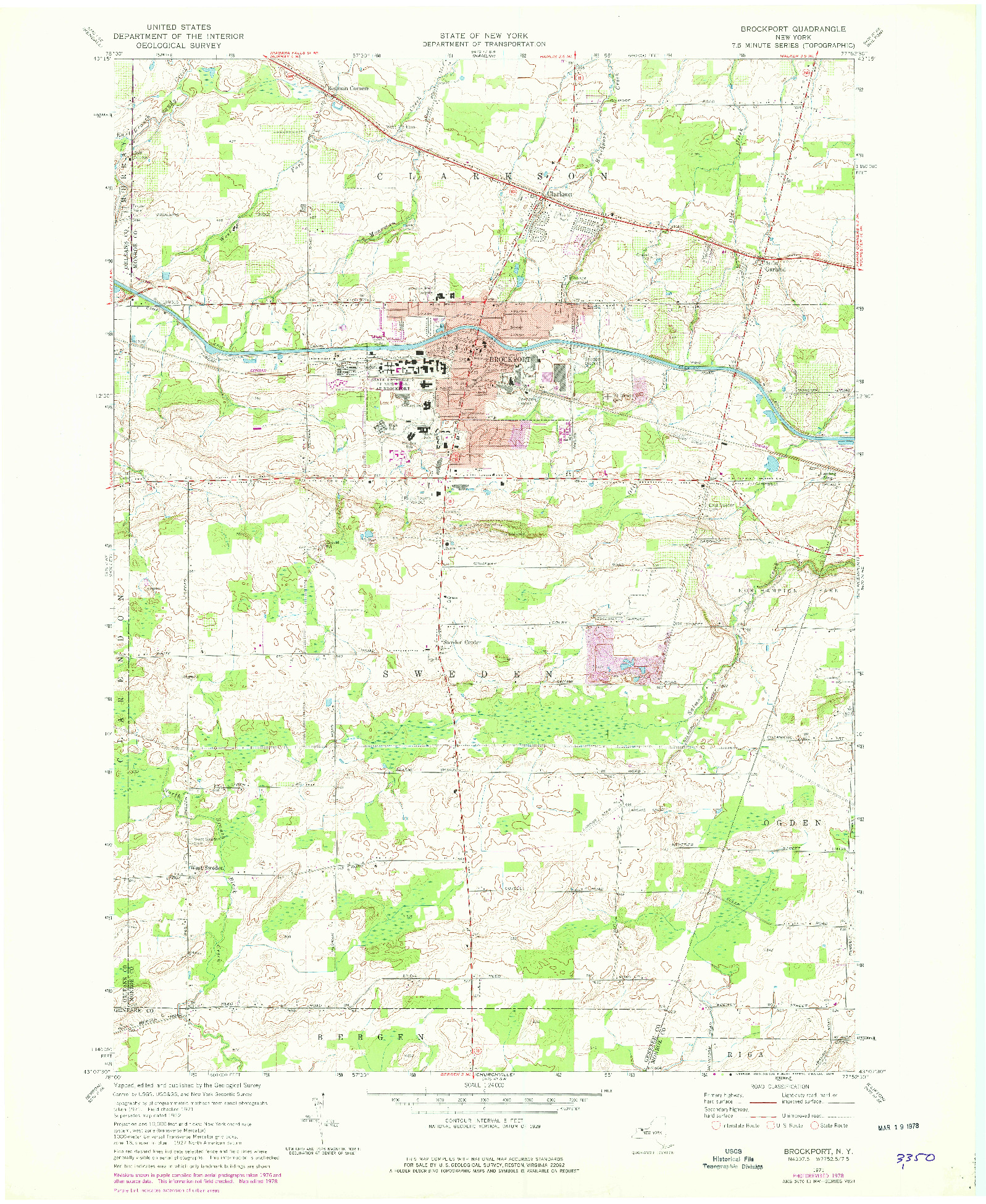 USGS 1:24000-SCALE QUADRANGLE FOR BROCKPORT, NY 1971