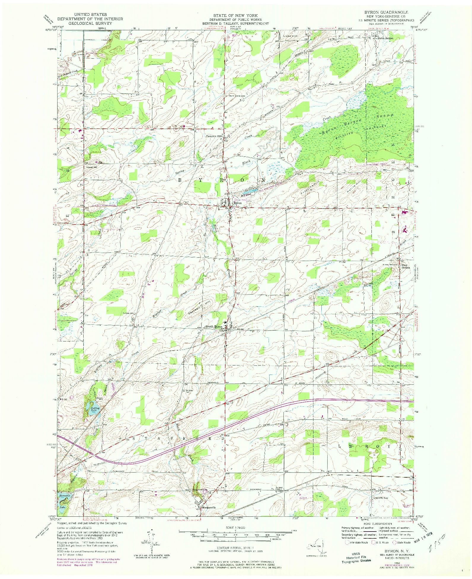 USGS 1:24000-SCALE QUADRANGLE FOR BYRON, NY 1950