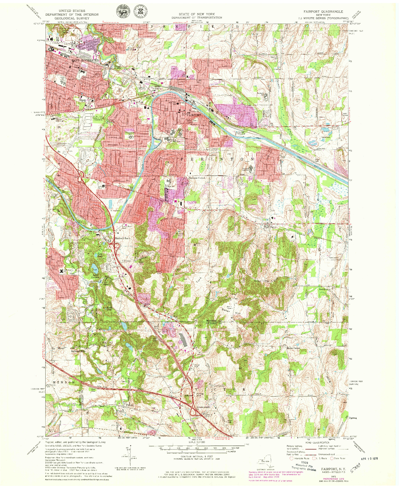 USGS 1:24000-SCALE QUADRANGLE FOR FAIRPORT, NY 1971