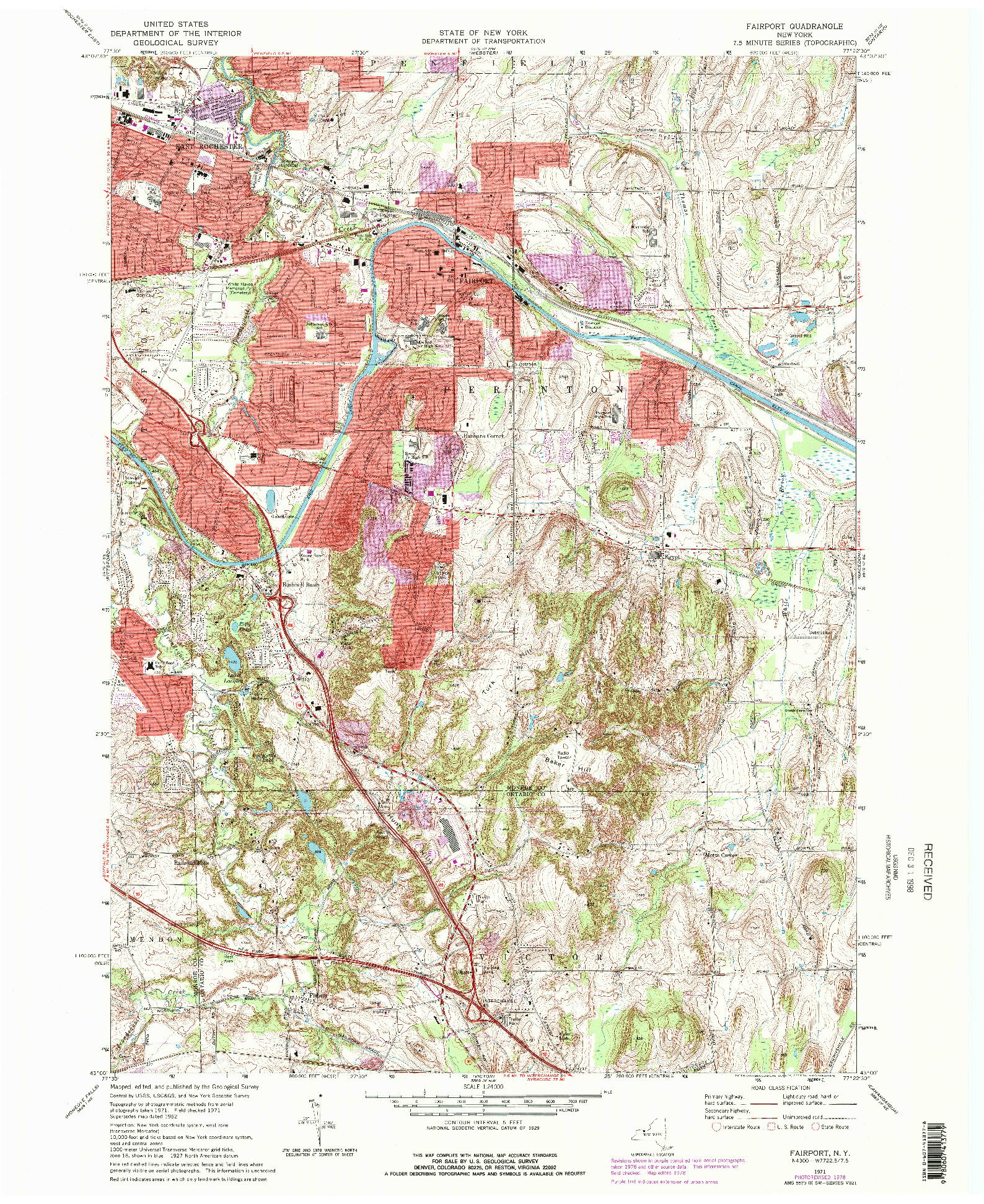 USGS 1:24000-SCALE QUADRANGLE FOR FAIRPORT, NY 1971