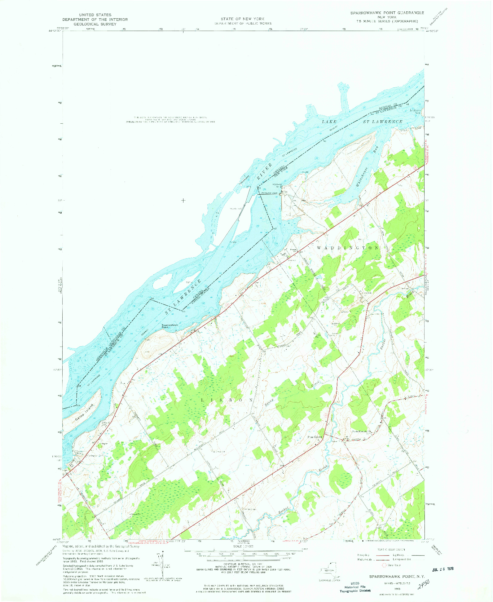 USGS 1:24000-SCALE QUADRANGLE FOR SPARROWHAWK POINT, NY 1963