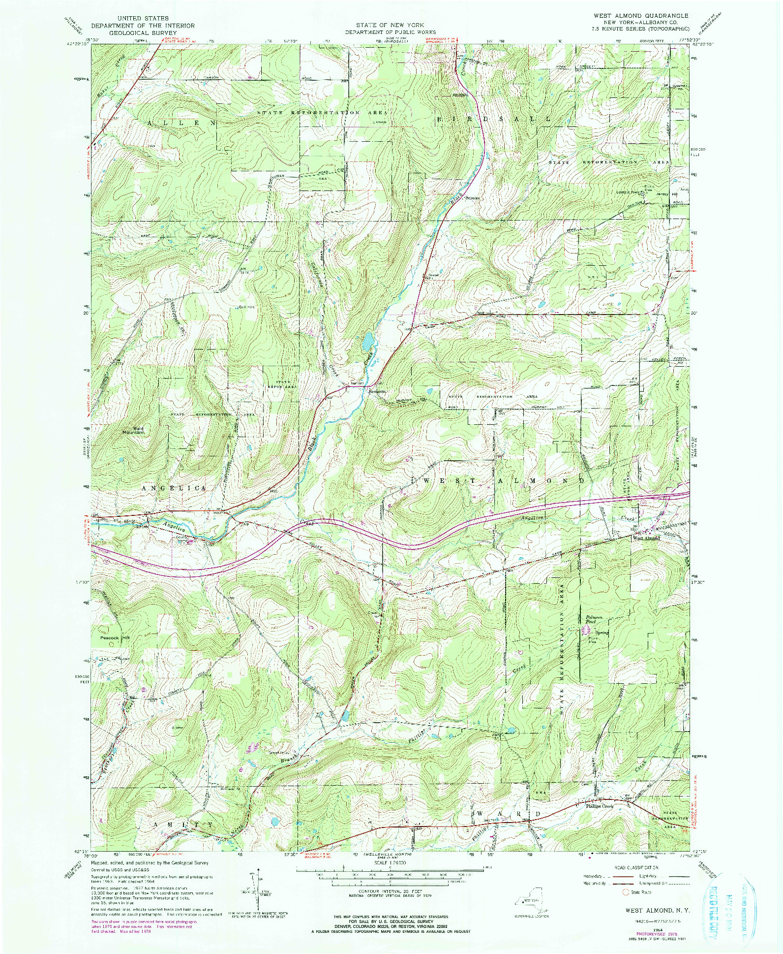 USGS 1:24000-SCALE QUADRANGLE FOR WEST ALMOND, NY 1964