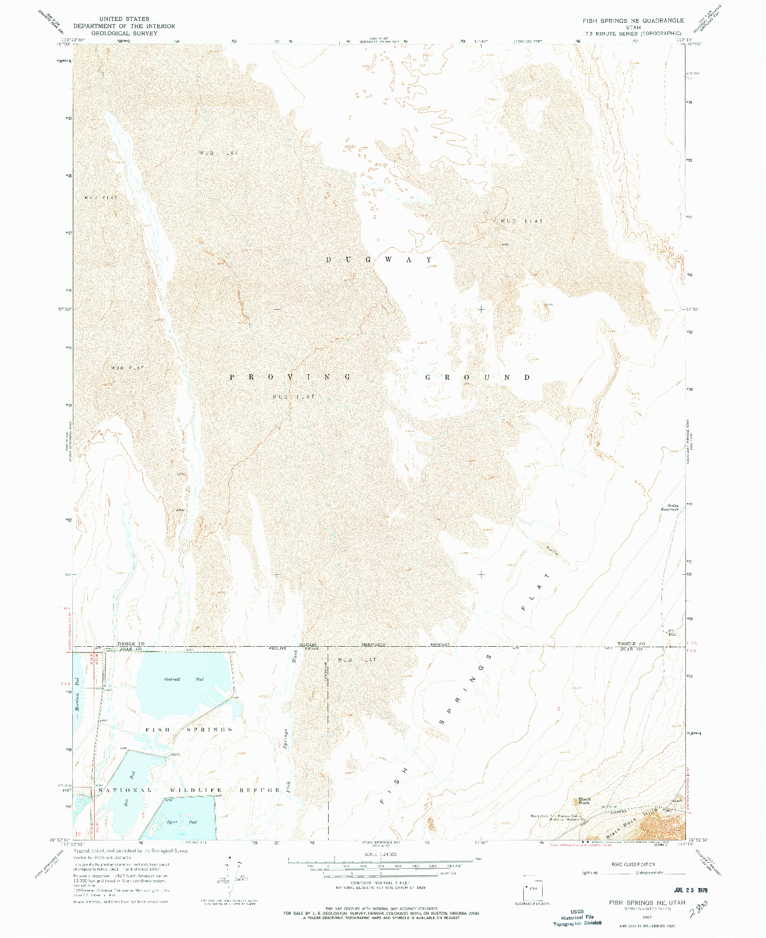 USGS 1:24000-SCALE QUADRANGLE FOR FISH SPRINGS NE, UT 1967