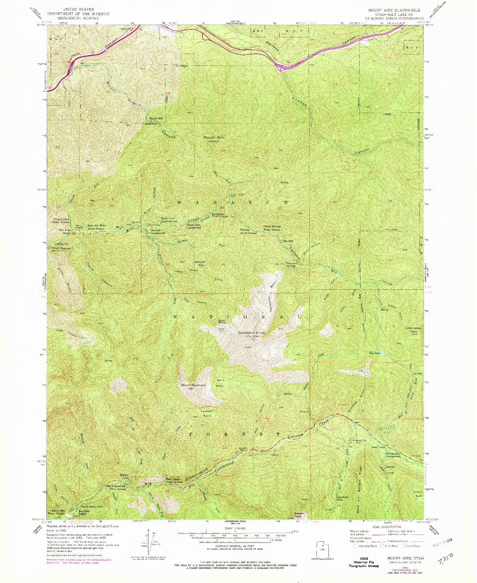 USGS 1:24000-SCALE QUADRANGLE FOR MOUNT AIRE, UT 1955