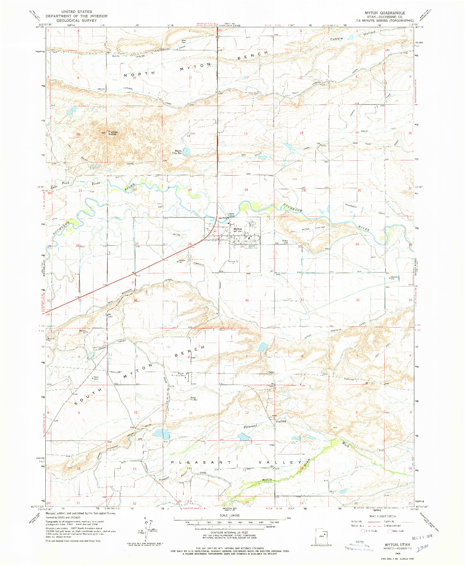 USGS 1:24000-SCALE QUADRANGLE FOR MYTON, UT 1964