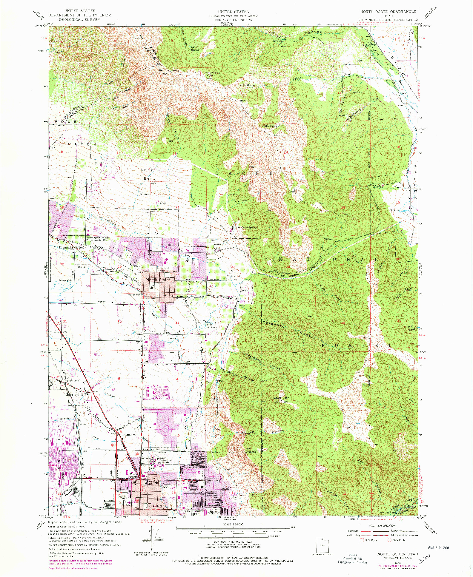 USGS 1:24000-SCALE QUADRANGLE FOR NORTH OGDEN, UT 1955