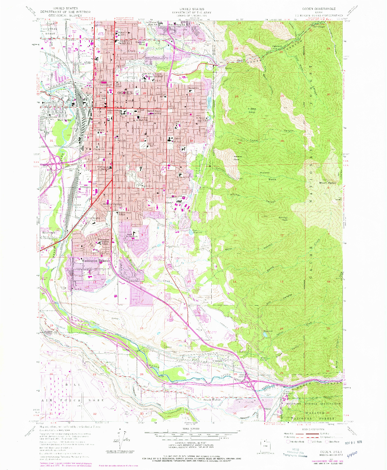 USGS 1:24000-SCALE QUADRANGLE FOR OGDEN, UT 1955