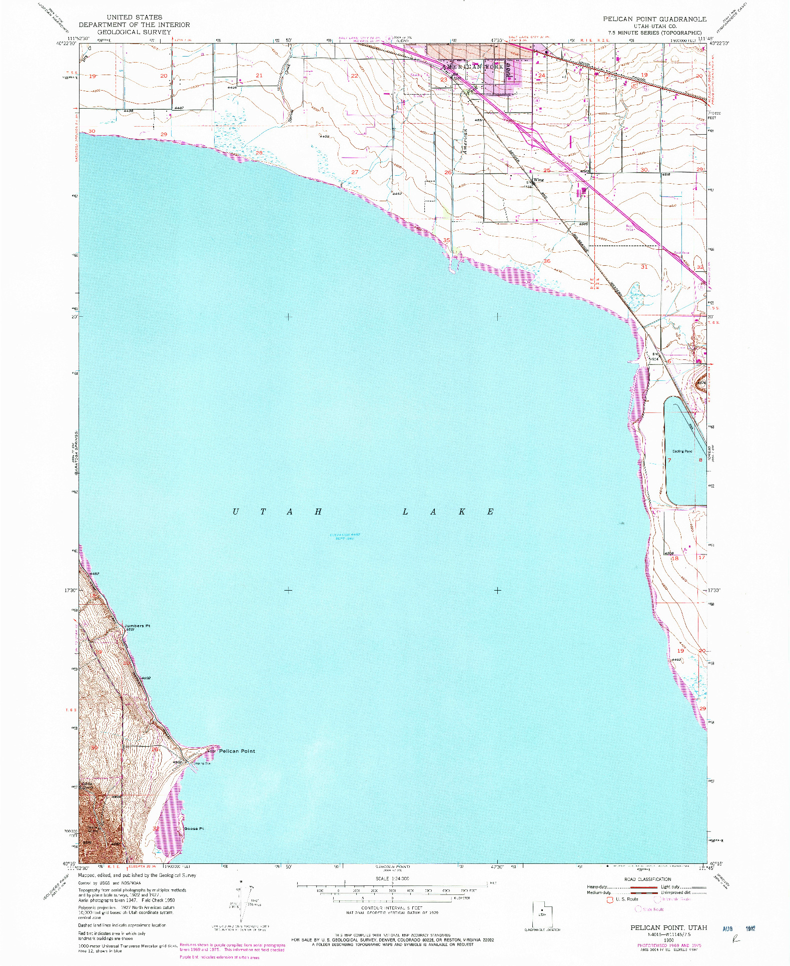 USGS 1:24000-SCALE QUADRANGLE FOR PELICAN POINT, UT 1950