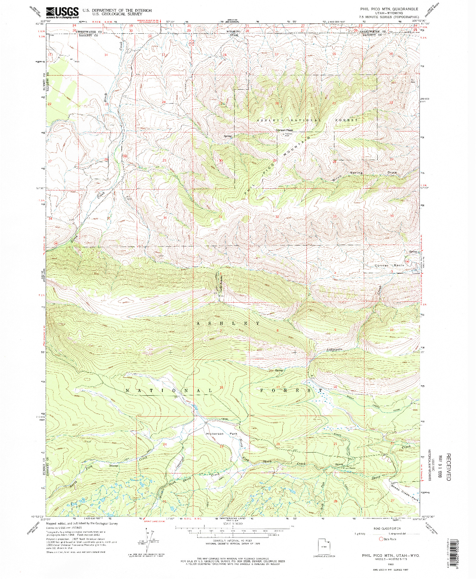 USGS 1:24000-SCALE QUADRANGLE FOR PHIL PICO MTN, UT 1963