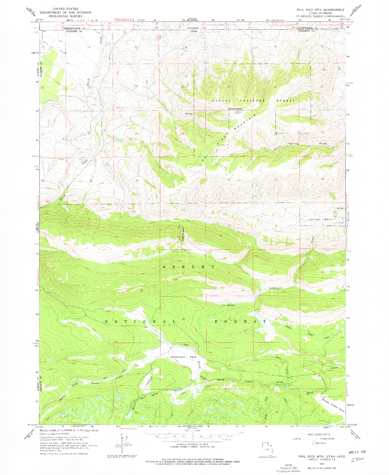 USGS 1:24000-SCALE QUADRANGLE FOR PHIL PICO MTN, UT 1963