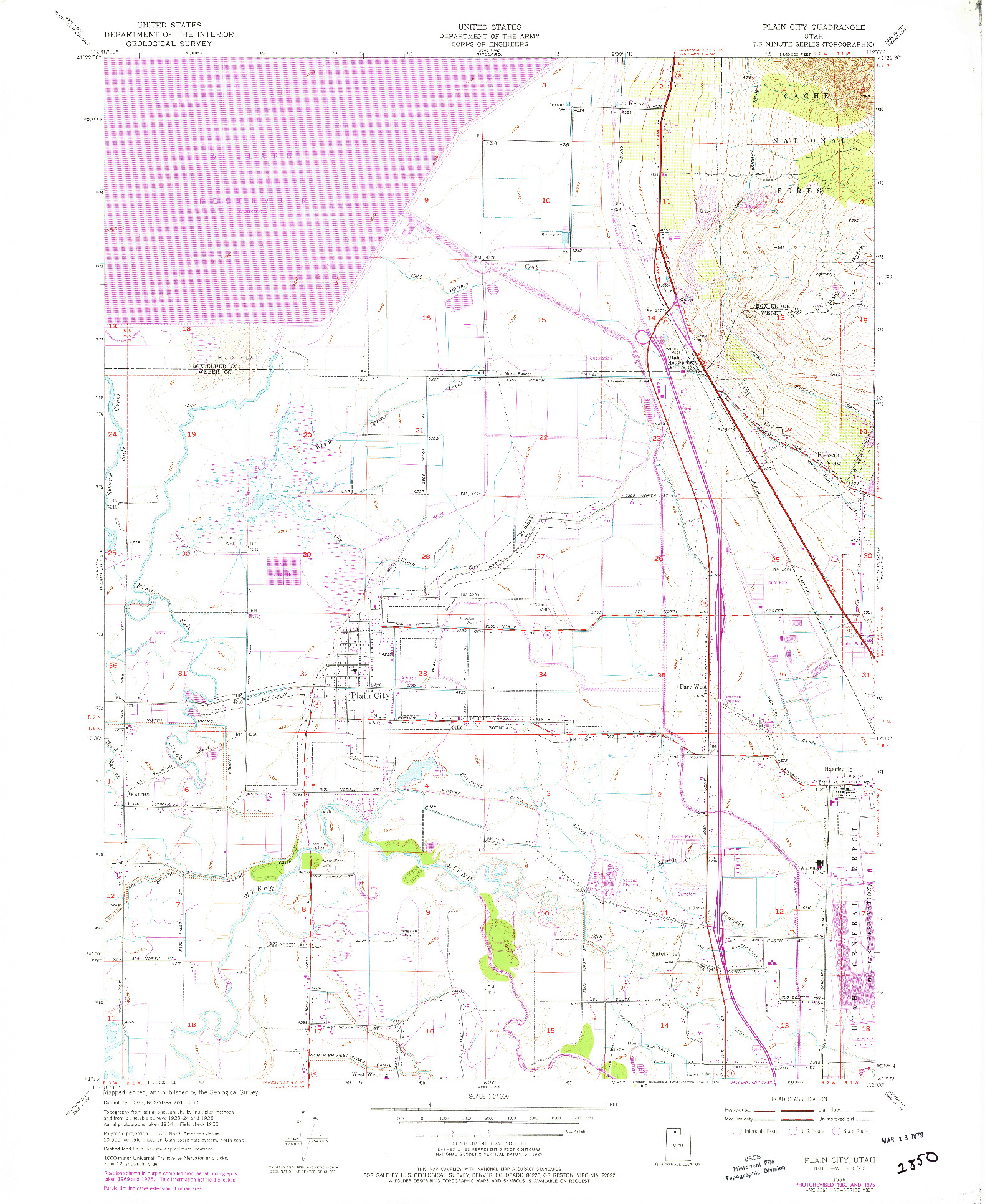 USGS 1:24000-SCALE QUADRANGLE FOR PLAIN CITY, UT 1955