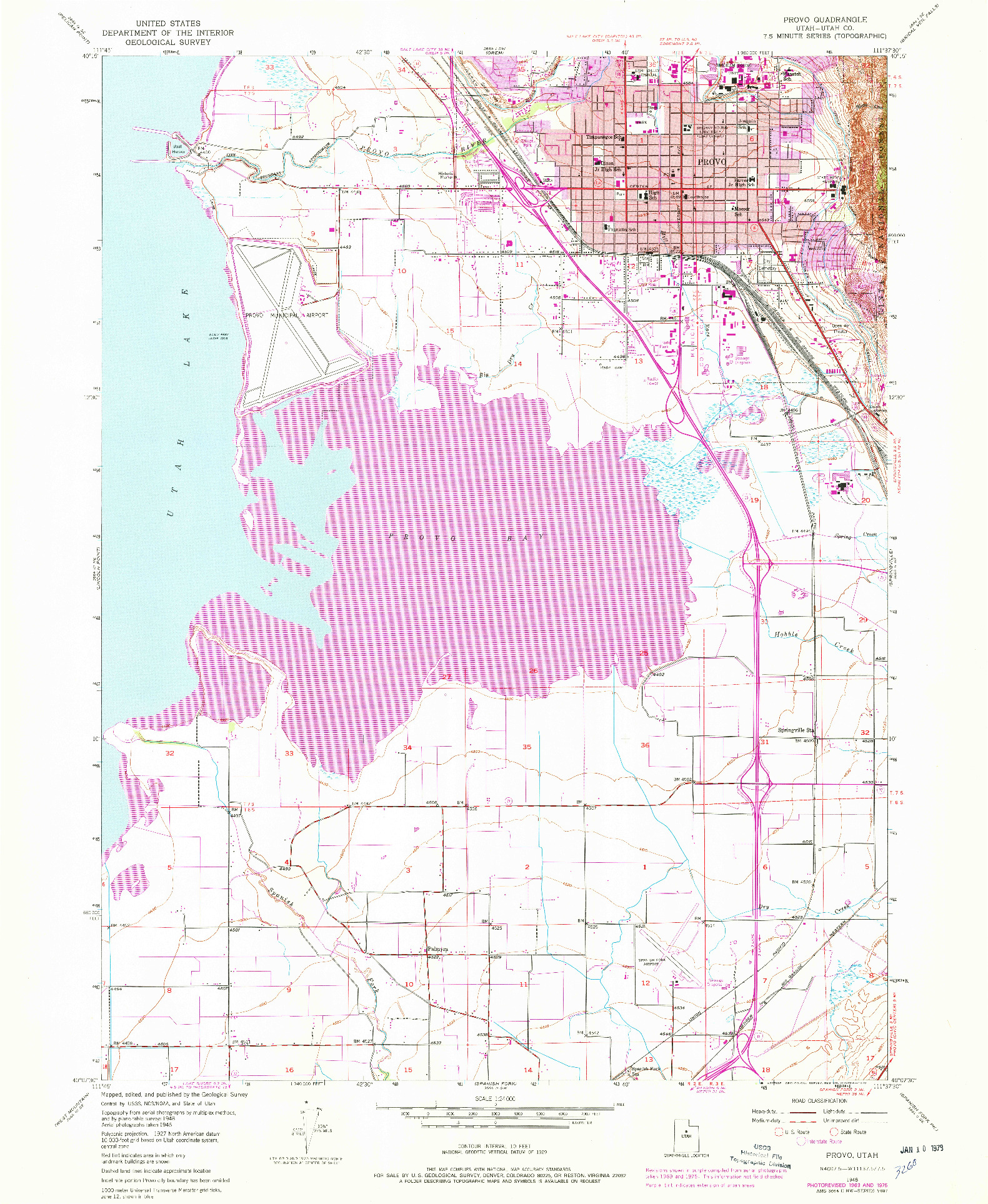 USGS 1:24000-SCALE QUADRANGLE FOR PROVO, UT 1948