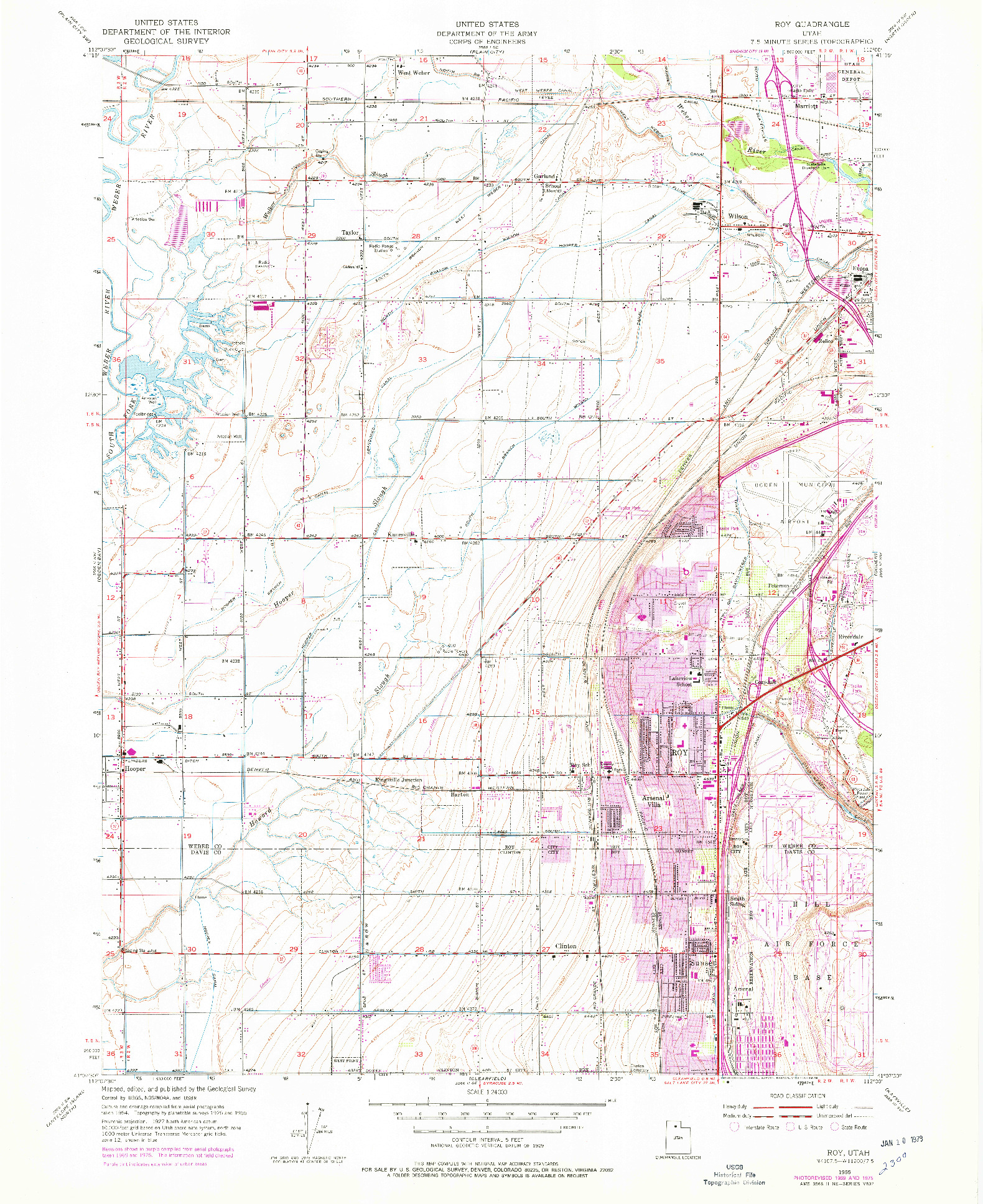 USGS 1:24000-SCALE QUADRANGLE FOR ROY, UT 1955