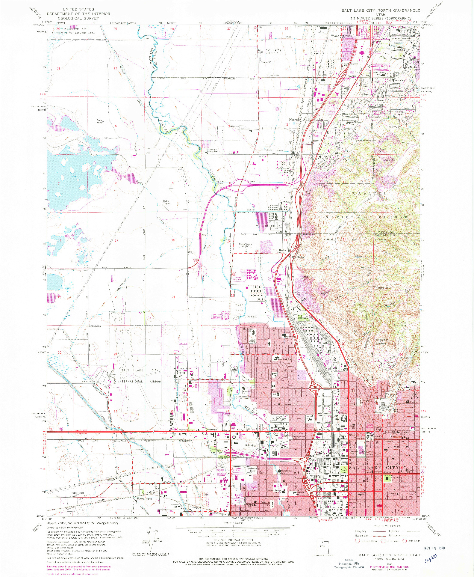 USGS 1:24000-SCALE QUADRANGLE FOR SALT LAKE CITY NORTH, UT 1963