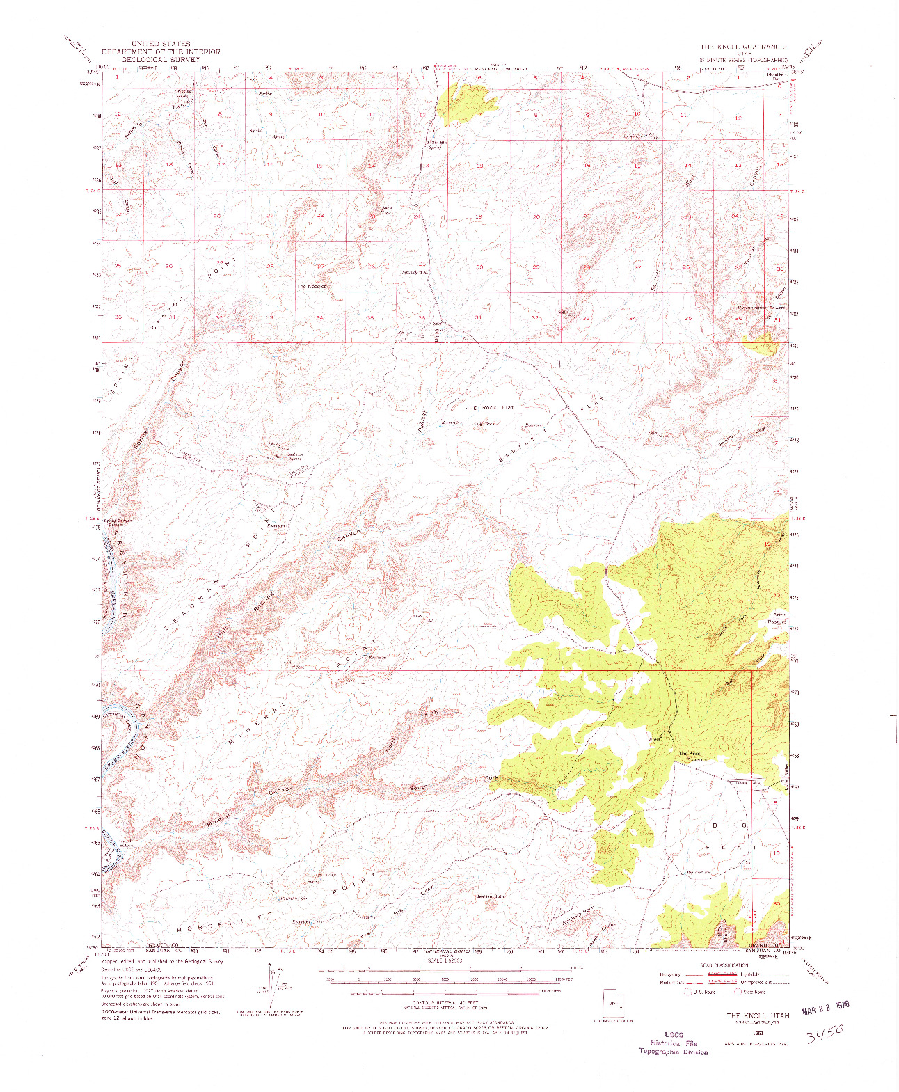 USGS 1:62500-SCALE QUADRANGLE FOR THE KNOLL, UT 1951