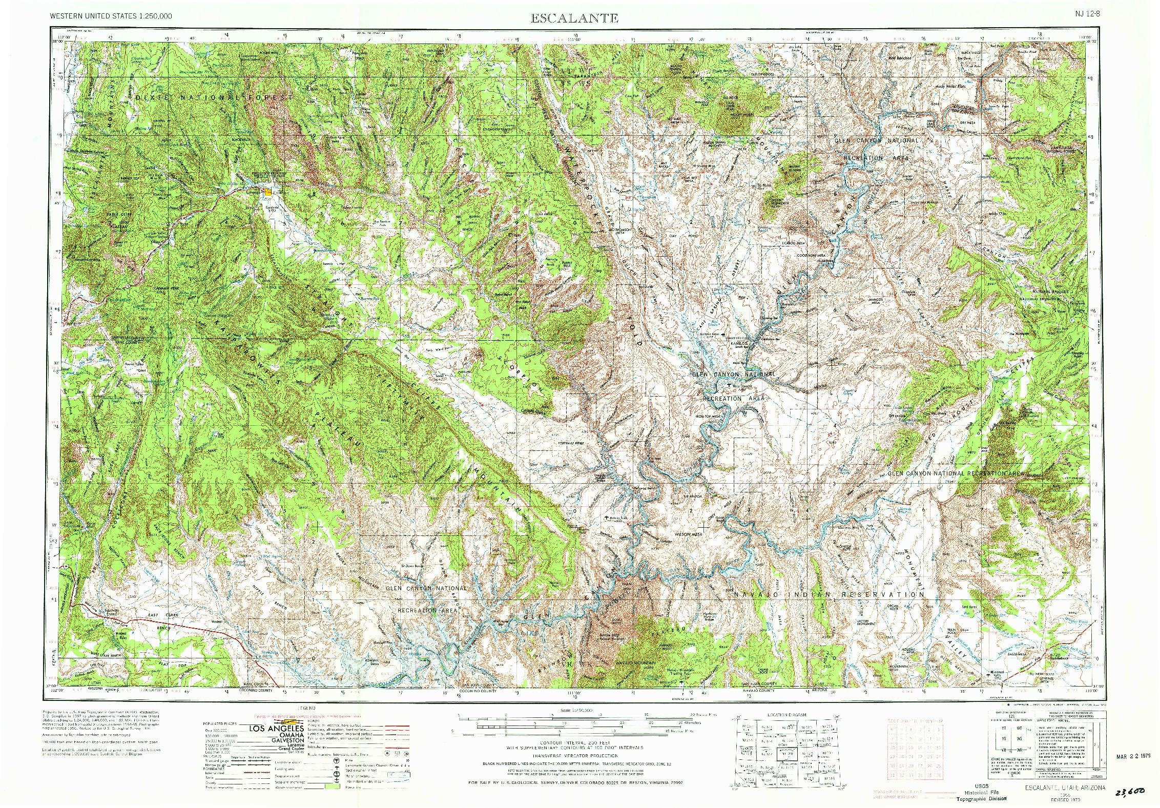 USGS 1:250000-SCALE QUADRANGLE FOR ESCALANTE, UT 1956