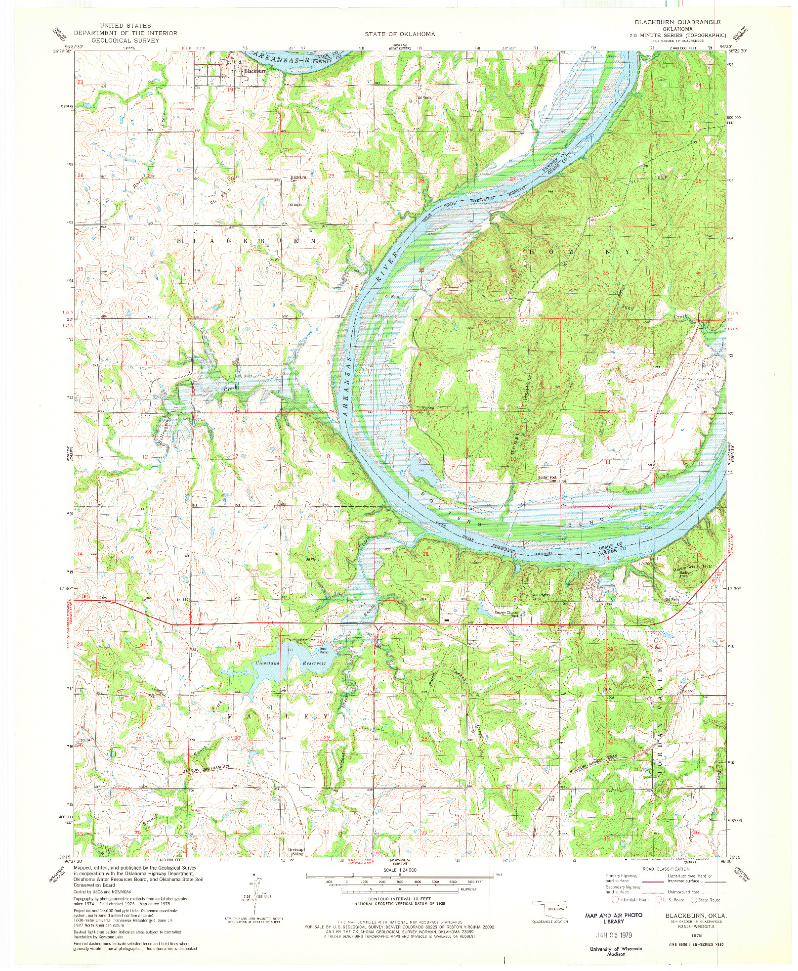 USGS 1:24000-SCALE QUADRANGLE FOR BLACKBURN, OK 1978