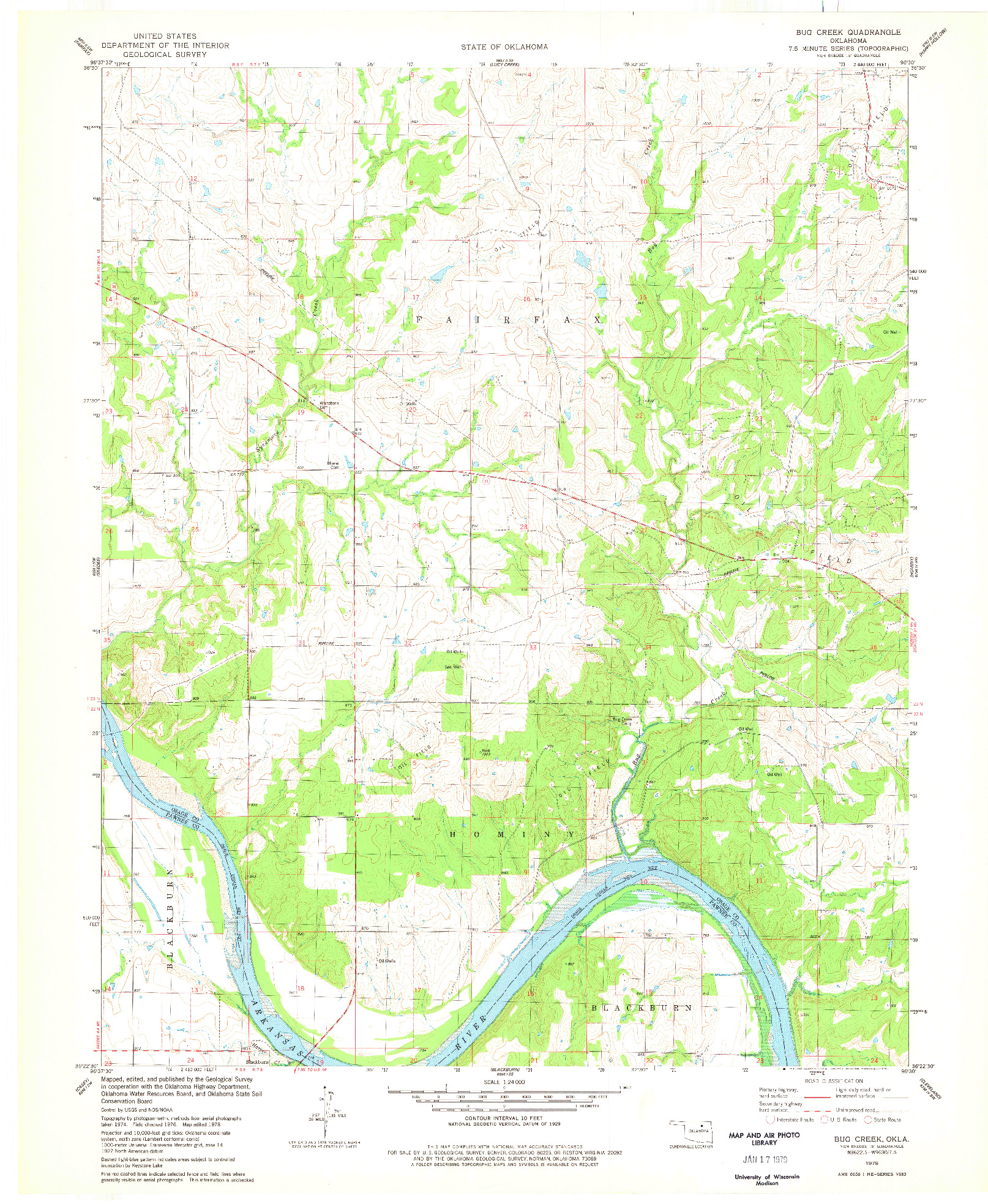 USGS 1:24000-SCALE QUADRANGLE FOR BUG CREEK, OK 1978