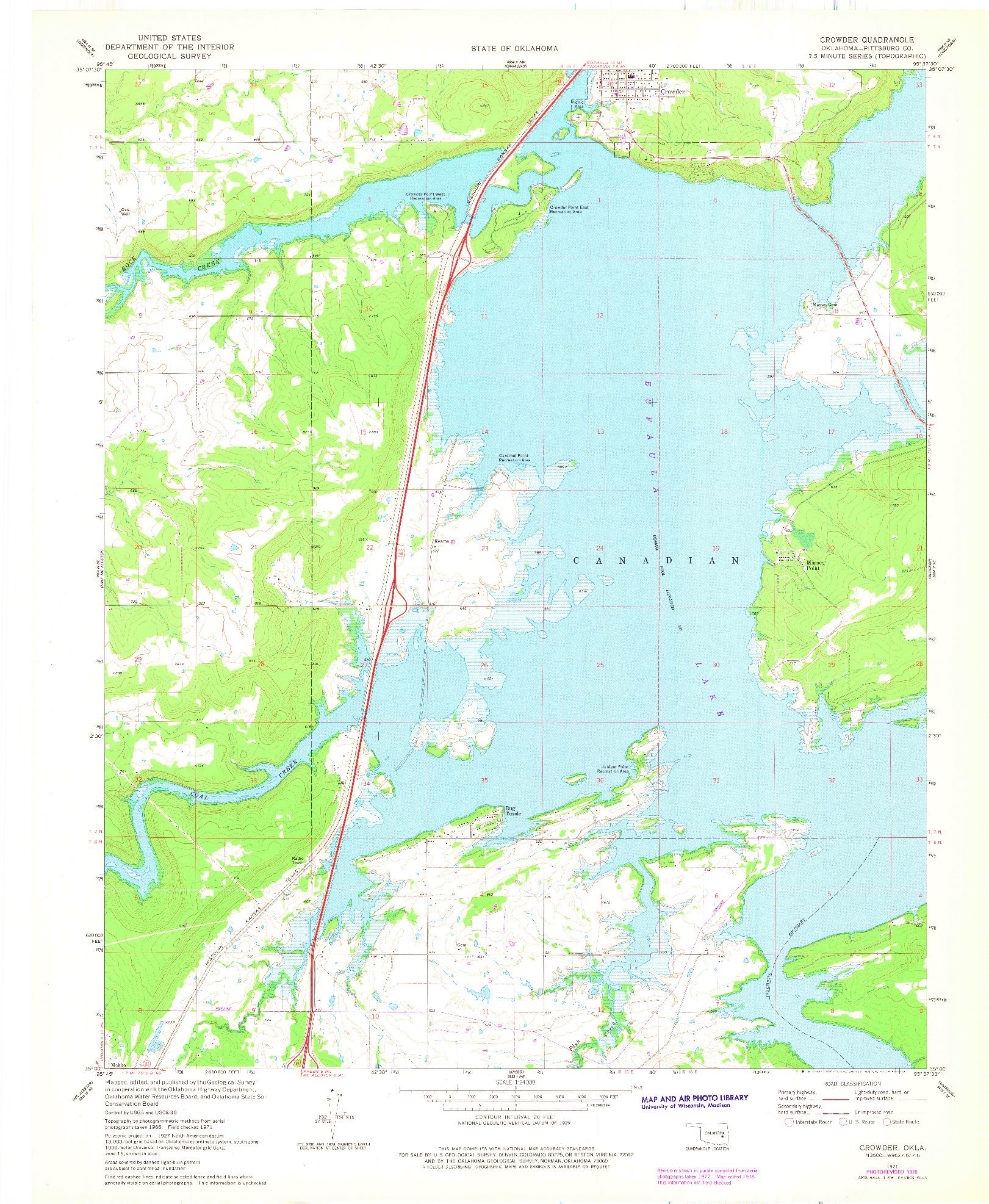 USGS 1:24000-SCALE QUADRANGLE FOR CROWDER, OK 1971
