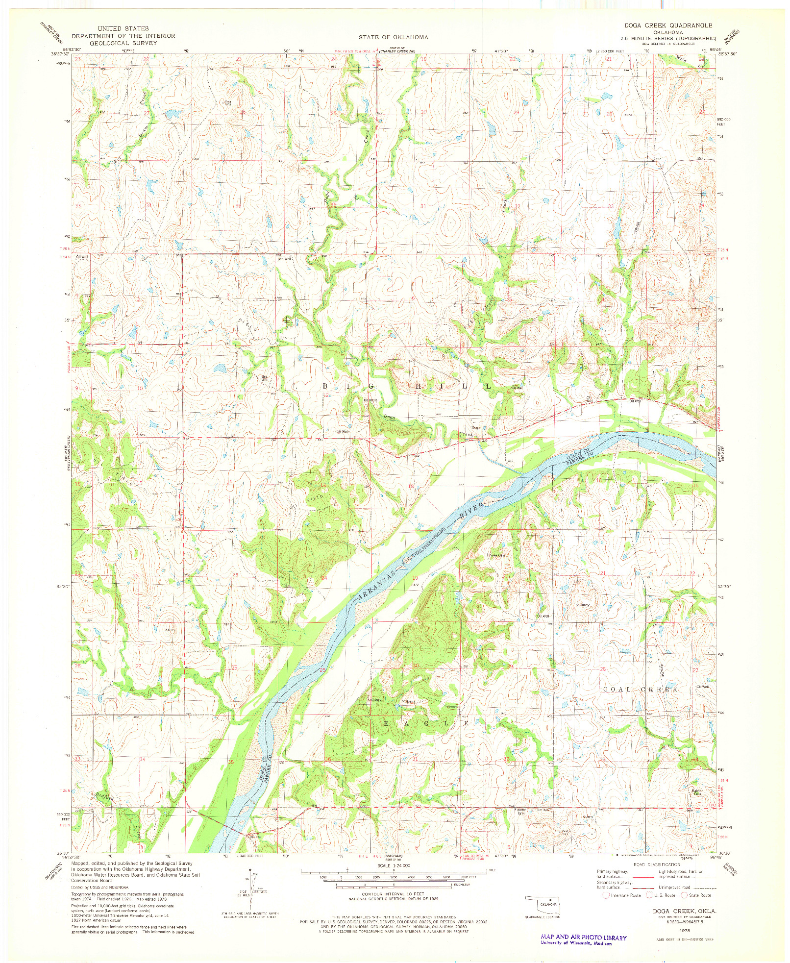 USGS 1:24000-SCALE QUADRANGLE FOR DOGA CREEK, OK 1978