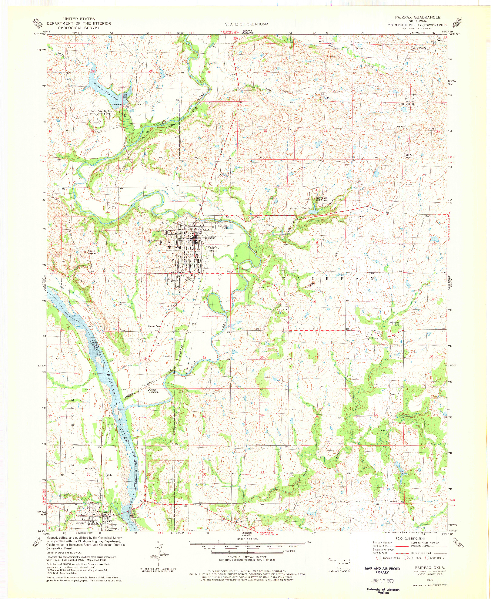 USGS 1:24000-SCALE QUADRANGLE FOR FAIRFAX, OK 1978