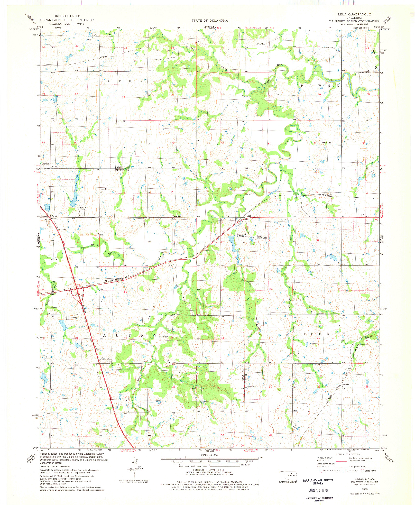 USGS 1:24000-SCALE QUADRANGLE FOR LELA, OK 1978