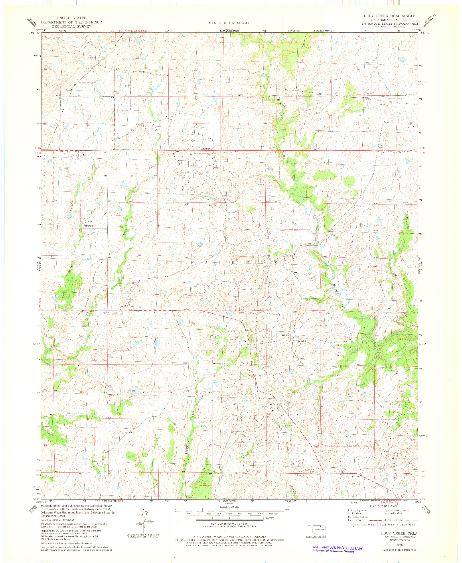 USGS 1:24000-SCALE QUADRANGLE FOR LUCY CREEK, OK 1978