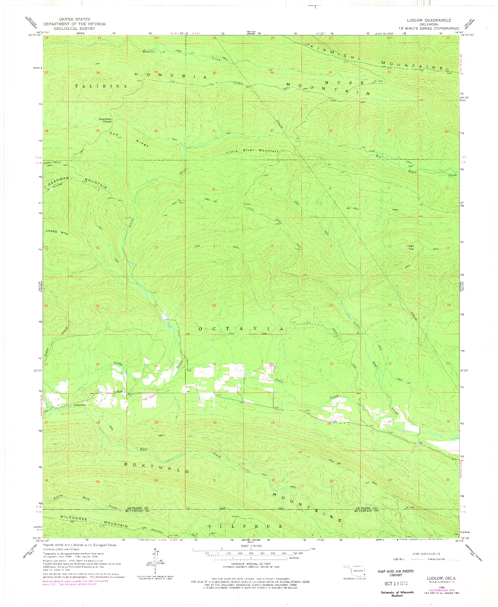 USGS 1:24000-SCALE QUADRANGLE FOR LUDLOW, OK 1966