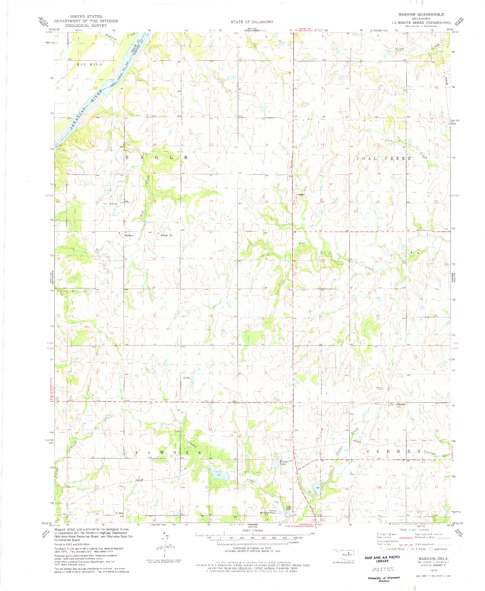 USGS 1:24000-SCALE QUADRANGLE FOR MASHAM, OK 1978