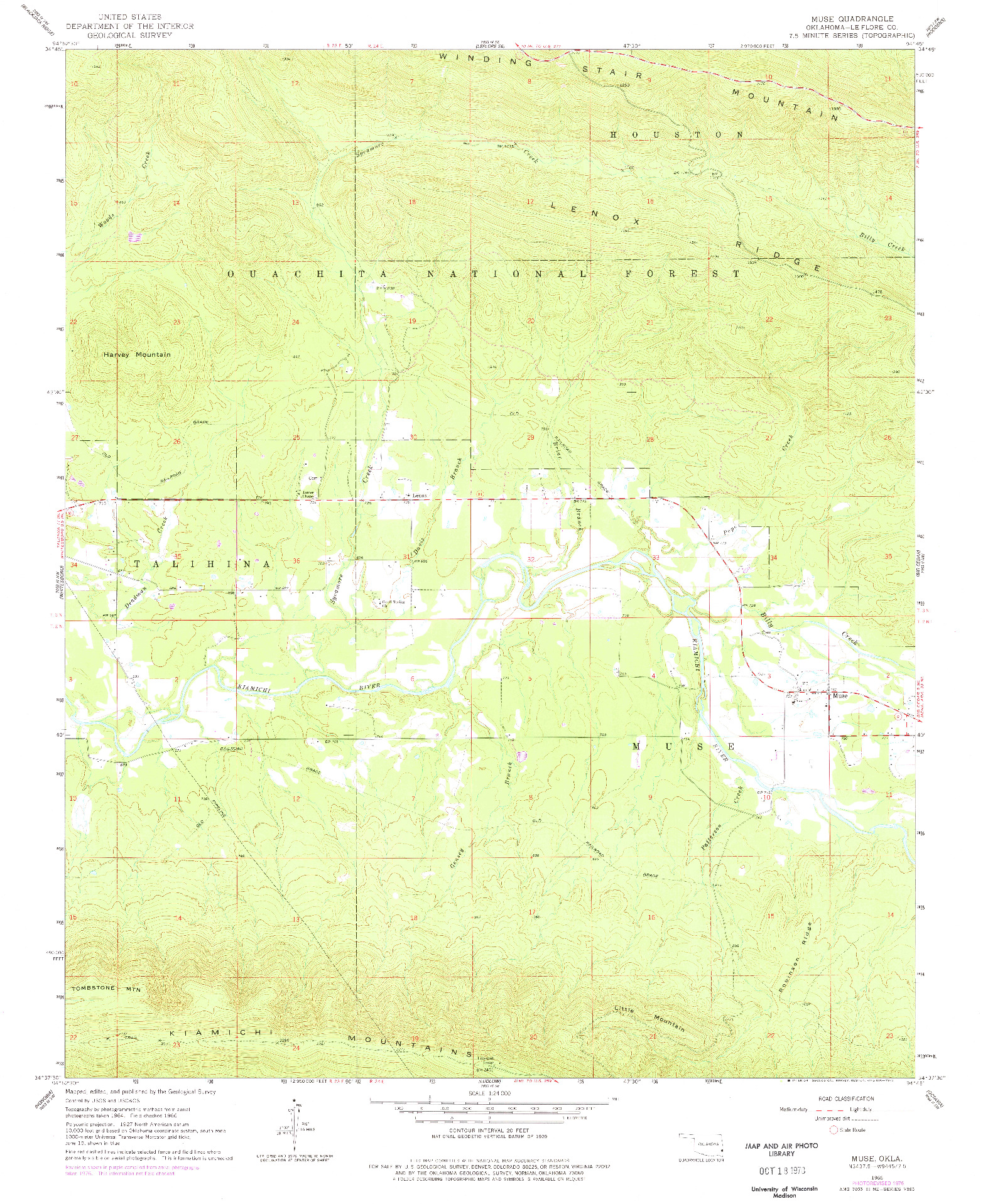 USGS 1:24000-SCALE QUADRANGLE FOR MUSE, OK 1966