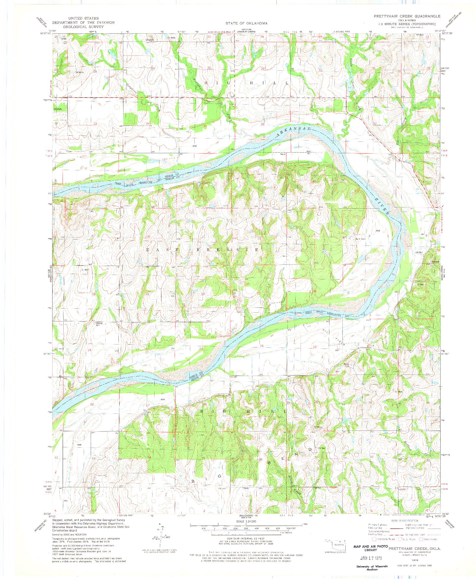 USGS 1:24000-SCALE QUADRANGLE FOR PRETTYHAIR CREEK, OK 1978