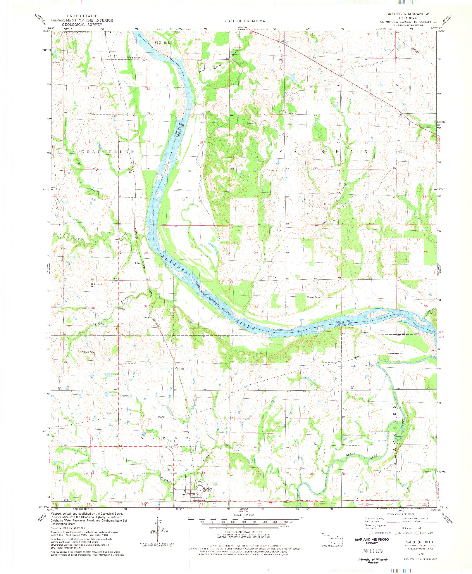 USGS 1:24000-SCALE QUADRANGLE FOR SKEDEE, OK 1978