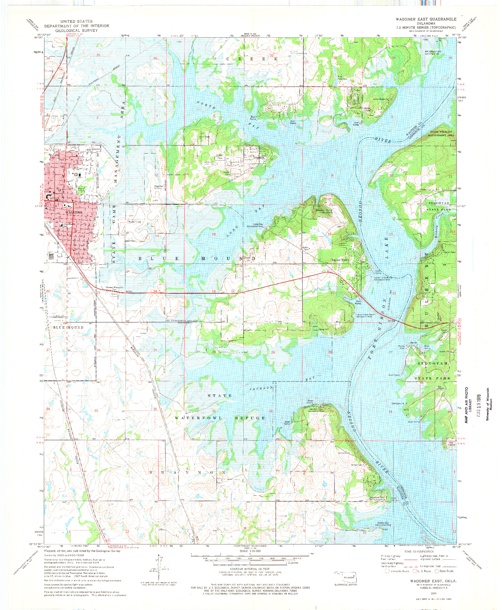 USGS 1:24000-SCALE QUADRANGLE FOR WAGONER EAST, OK 1974