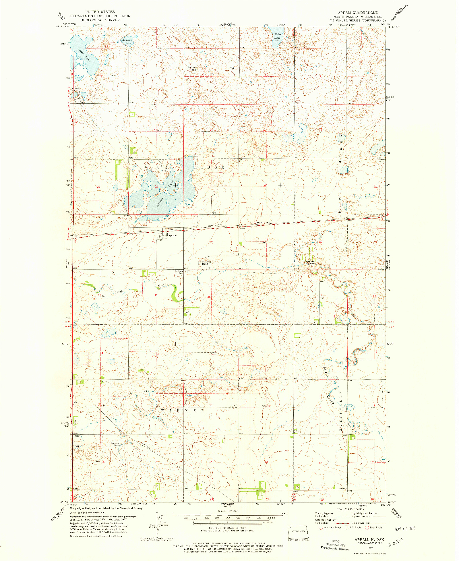 USGS 1:24000-SCALE QUADRANGLE FOR APPAM, ND 1977