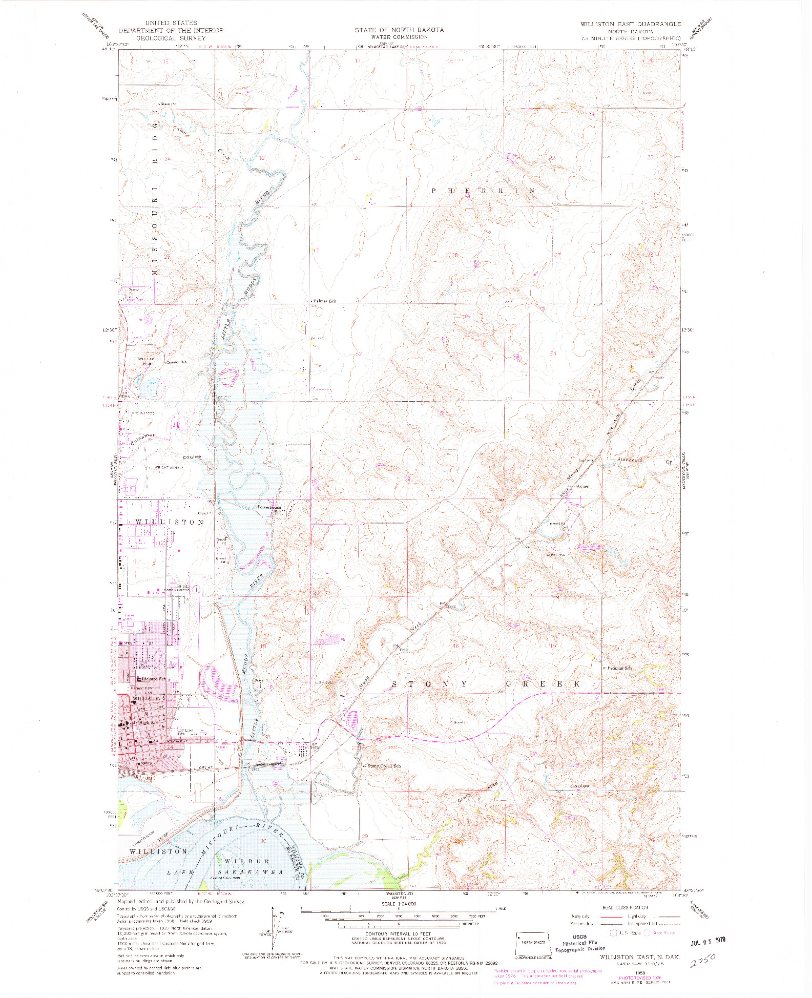 USGS 1:24000-SCALE QUADRANGLE FOR WILLISTON EAST, ND 1959