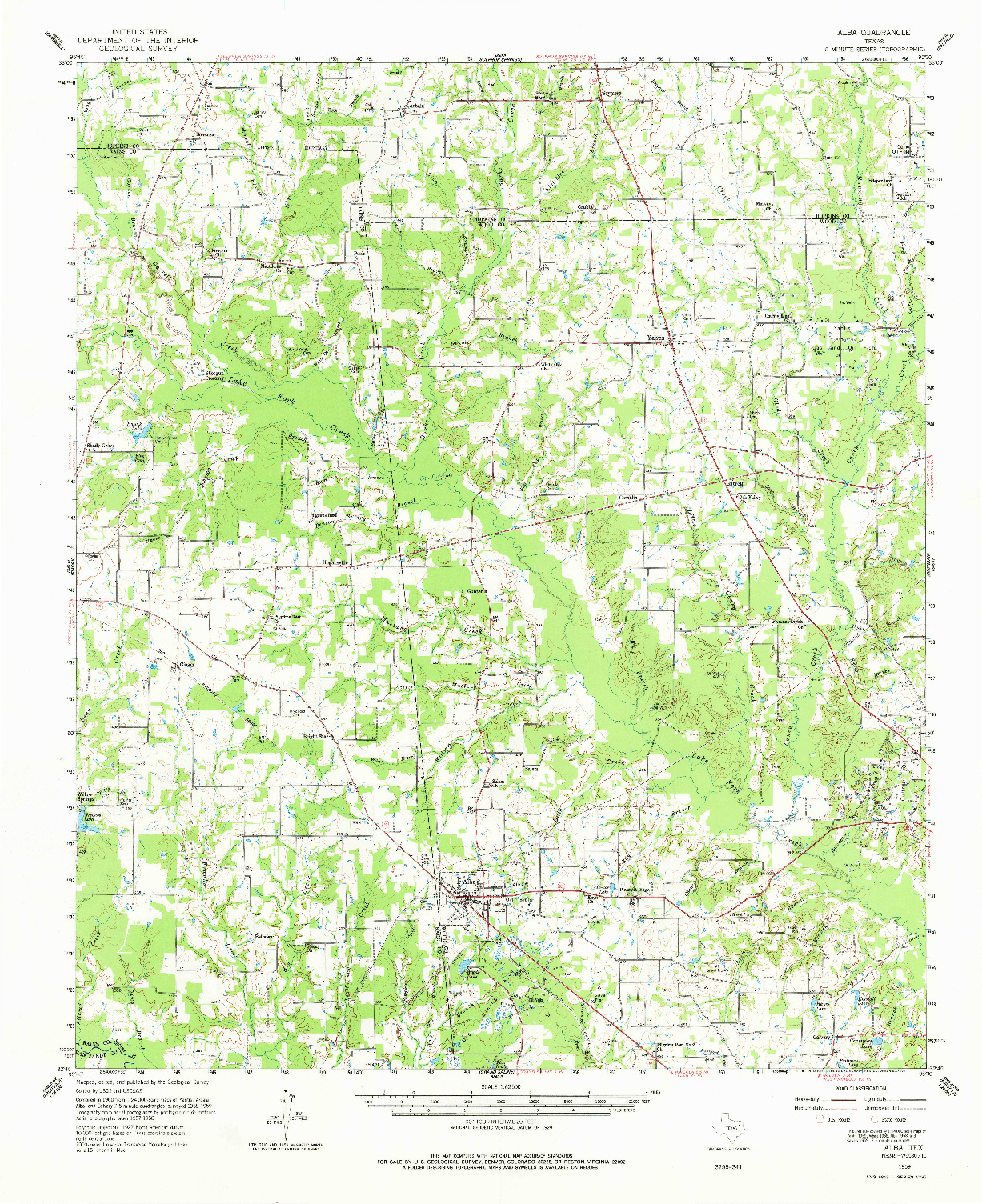 USGS 1:62500-SCALE QUADRANGLE FOR ALBA, TX 1959