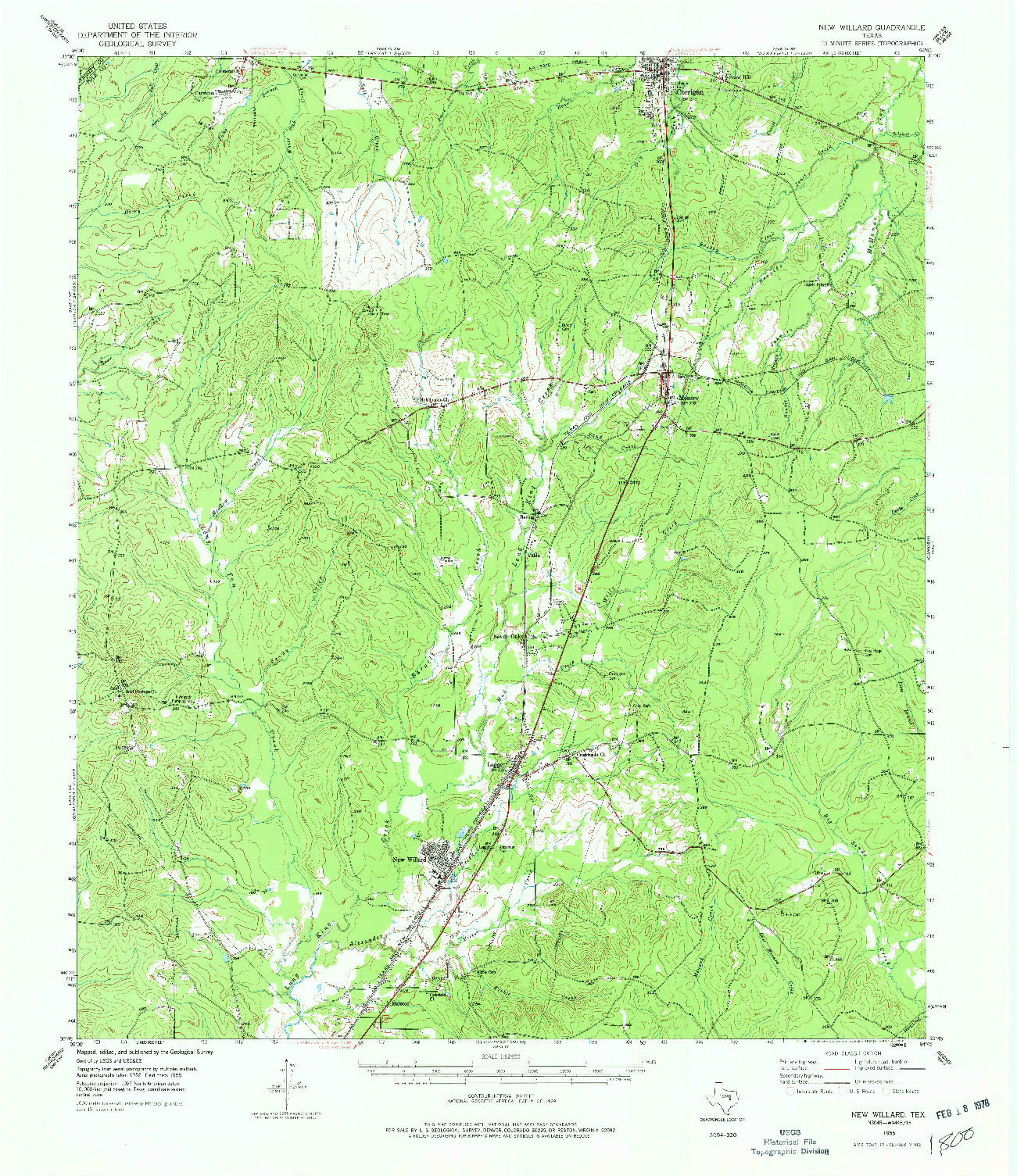 USGS 1:62500-SCALE QUADRANGLE FOR NEW WILLARD, TX 1955