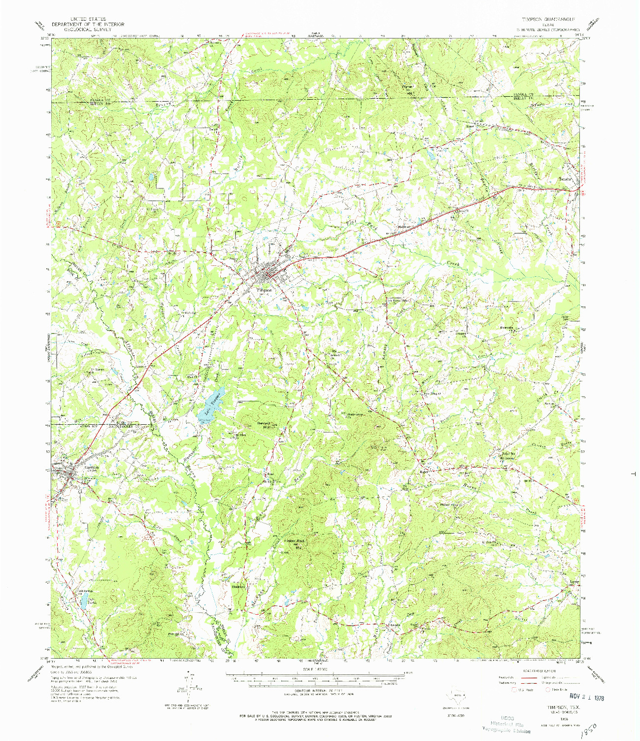 USGS 1:62500-SCALE QUADRANGLE FOR TIMPSON, TX 1958