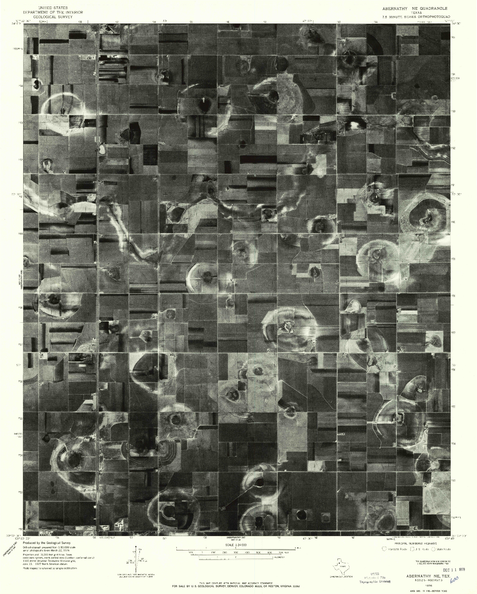 USGS 1:24000-SCALE QUADRANGLE FOR ABERNATHY NE, TX 1976