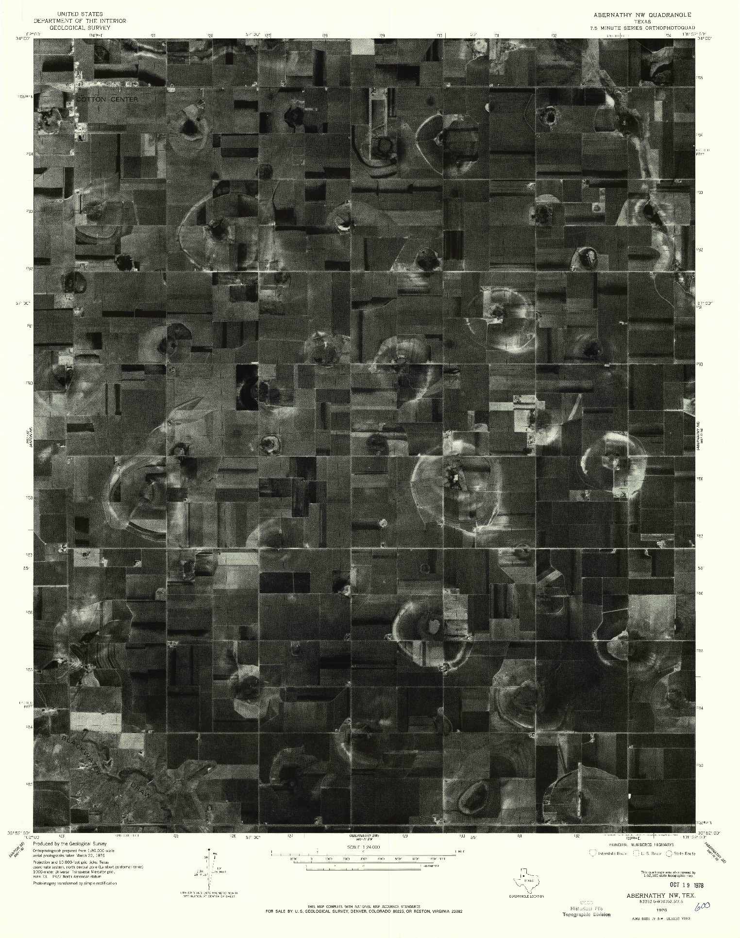 USGS 1:24000-SCALE QUADRANGLE FOR ABERNATHY NW, TX 1976