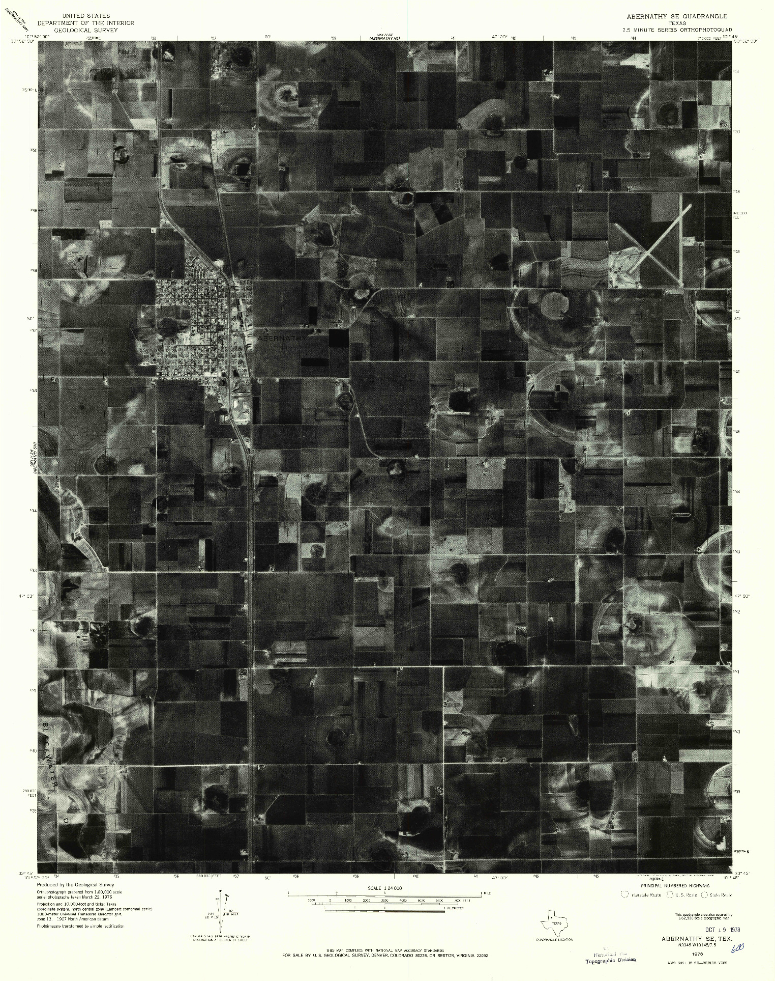 USGS 1:24000-SCALE QUADRANGLE FOR ABERNATHY SE, TX 1976