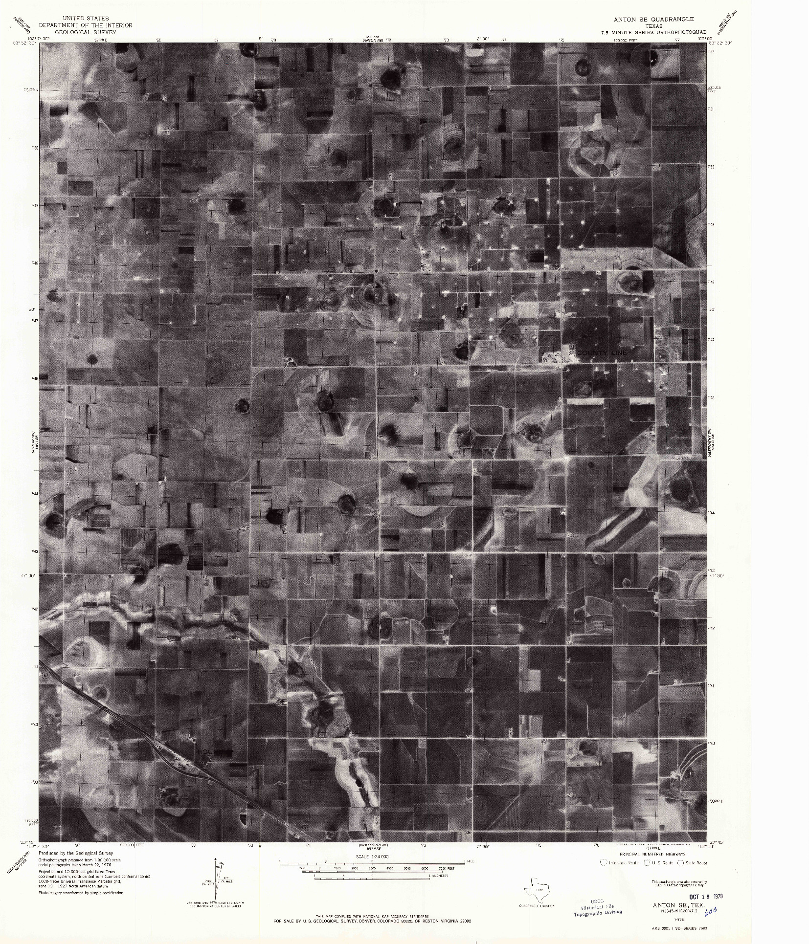 USGS 1:24000-SCALE QUADRANGLE FOR ANTON SE, TX 1976