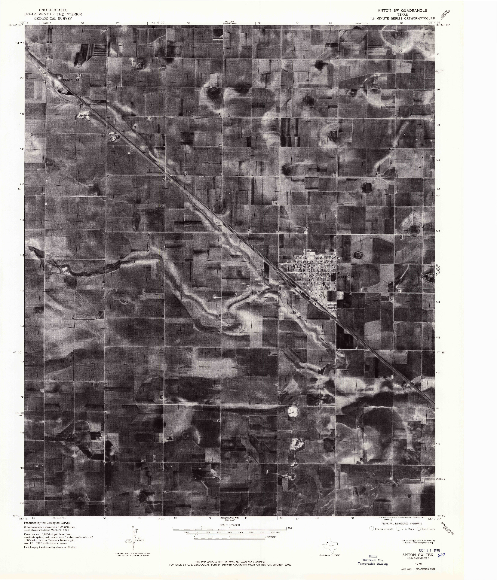 USGS 1:24000-SCALE QUADRANGLE FOR ANTON SW, TX 1976
