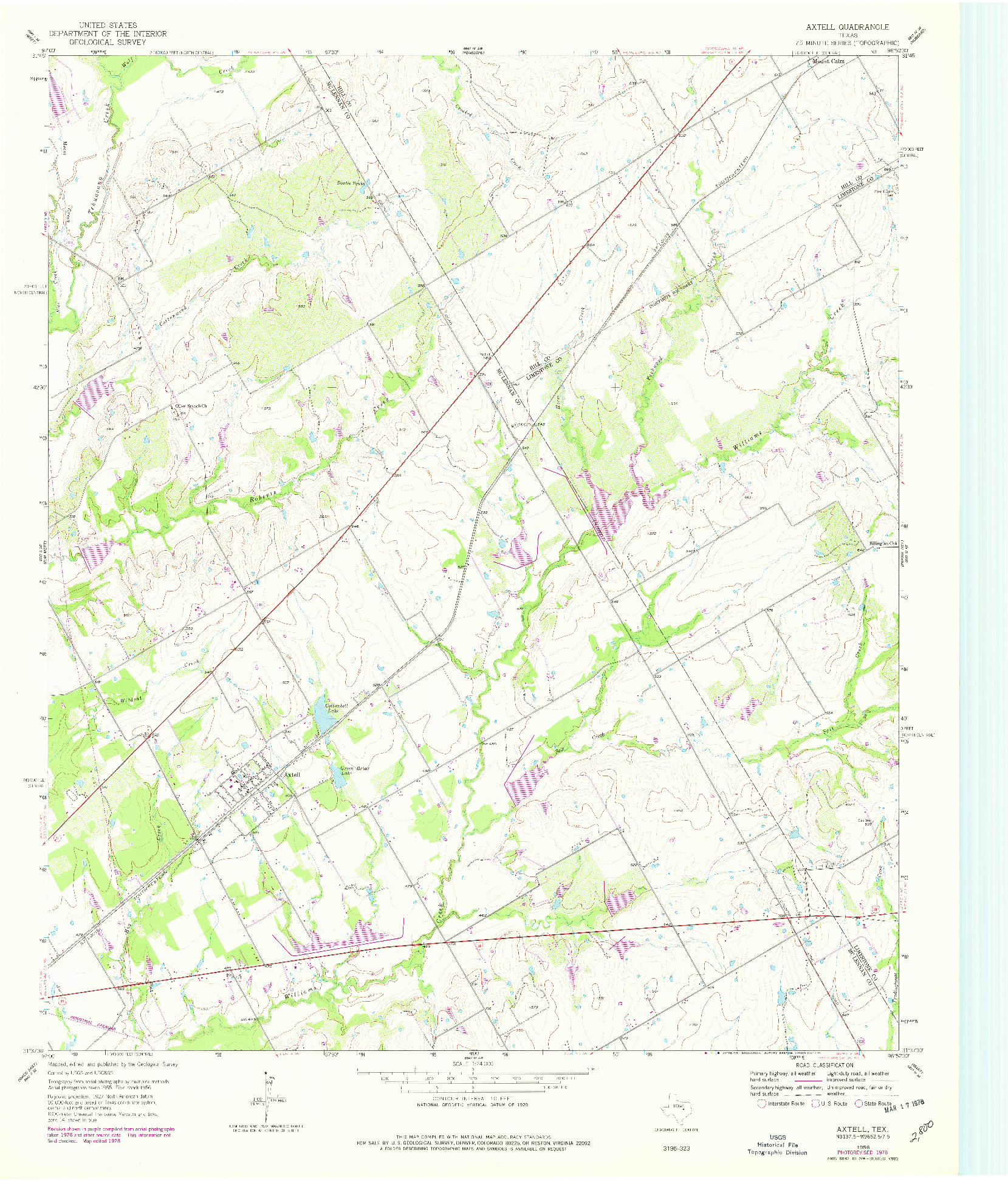 USGS 1:24000-SCALE QUADRANGLE FOR AXTELL, TX 1956