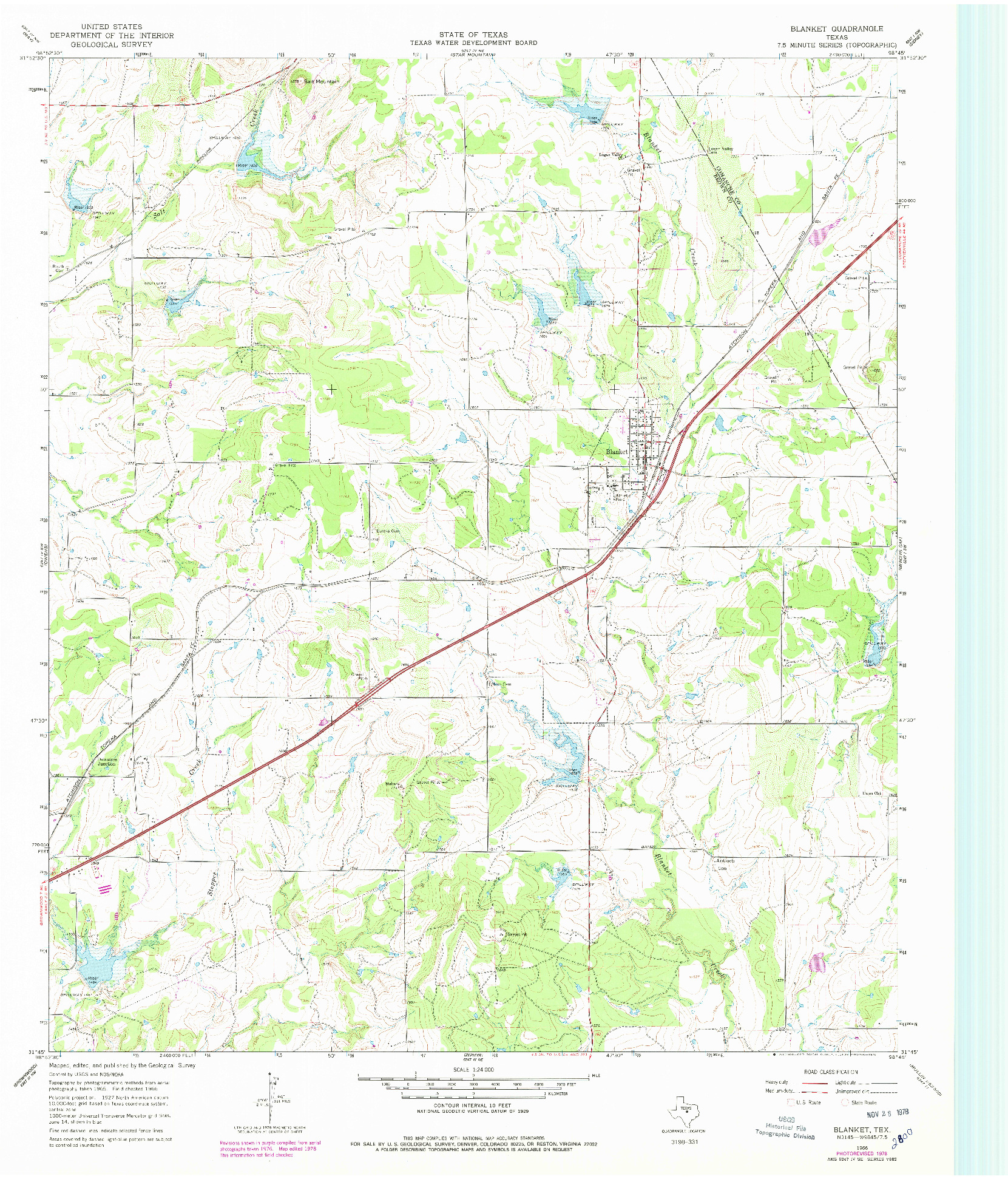 USGS 1:24000-SCALE QUADRANGLE FOR BLANKET, TX 1966