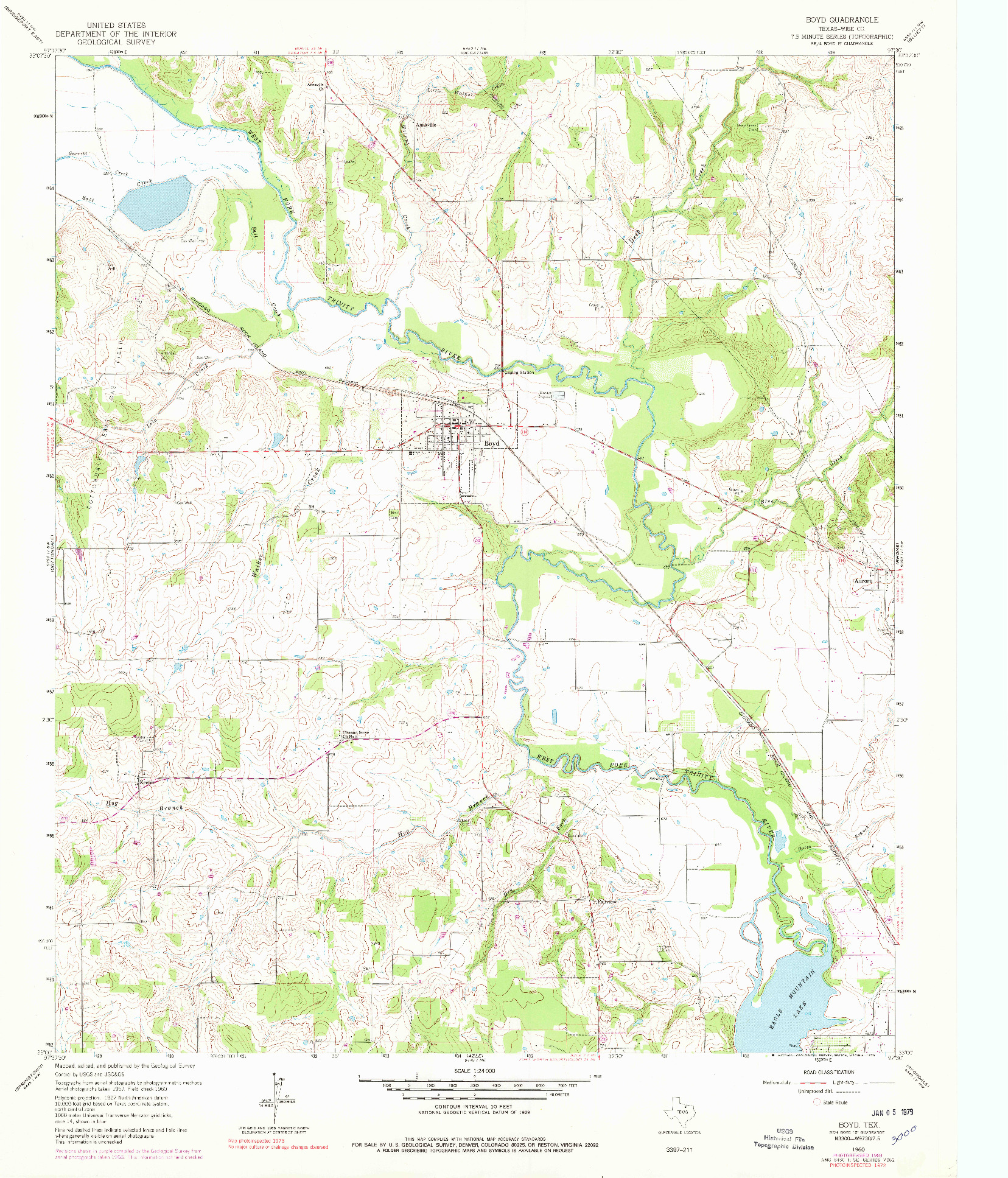 USGS 1:24000-SCALE QUADRANGLE FOR BOYD, TX 1960