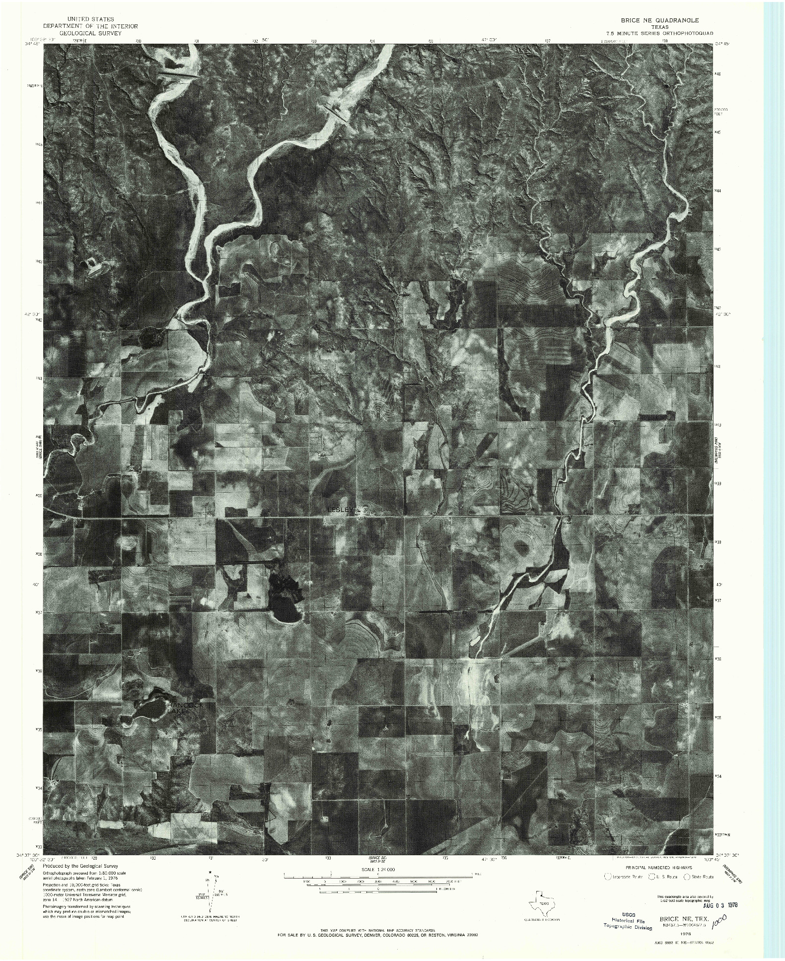 USGS 1:24000-SCALE QUADRANGLE FOR BRICE NE, TX 1976